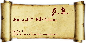 Jurcsó Márton névjegykártya